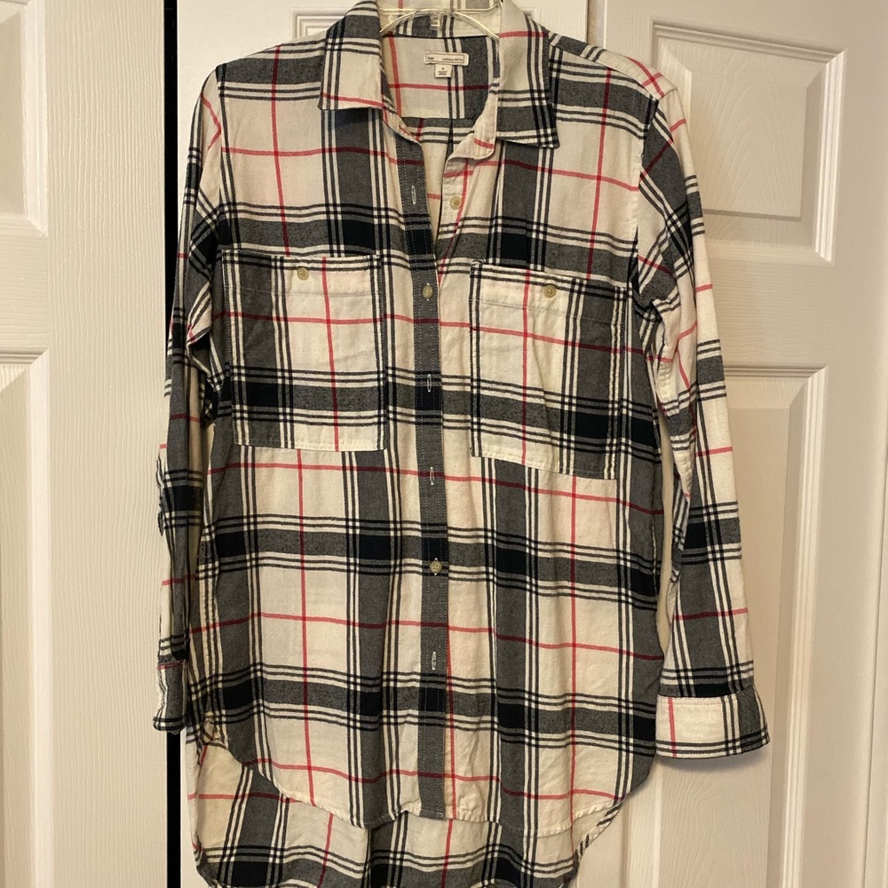 Gap tunic plaid flannel blouse